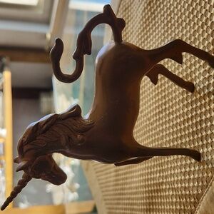 Brass Unicorn Figurine Hollywood Regency Vintage Art Home Decor Whimsy Fairy